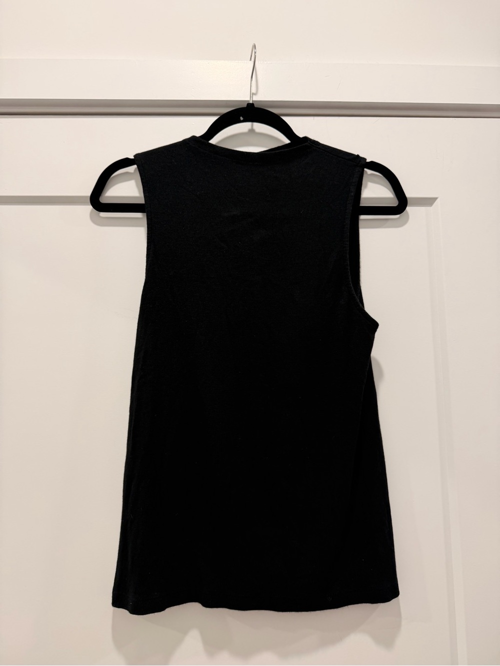 Rachel Zoe Black Ribbed Crewneck Tank